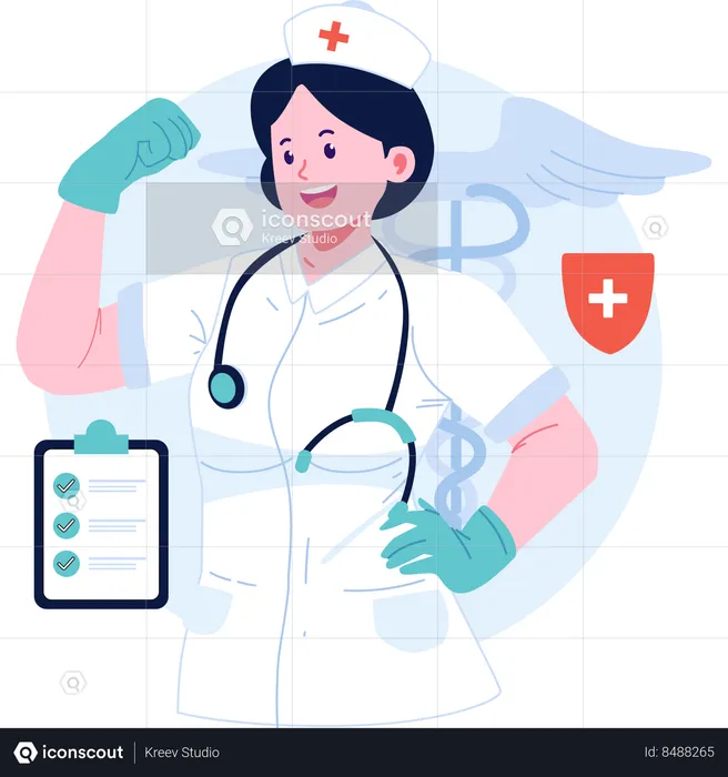 Strong nurse  Illustration