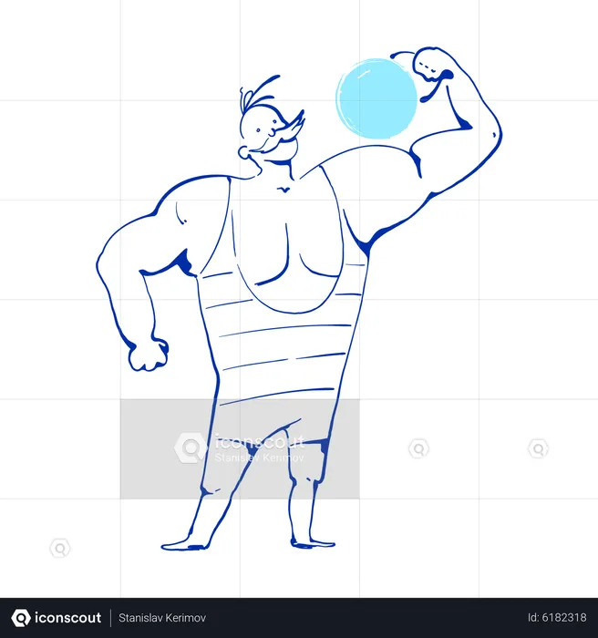 Strongman lifting weights  Illustration