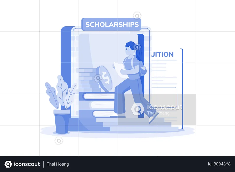 Student applies for scholarships to get some monetary benefits  Illustration