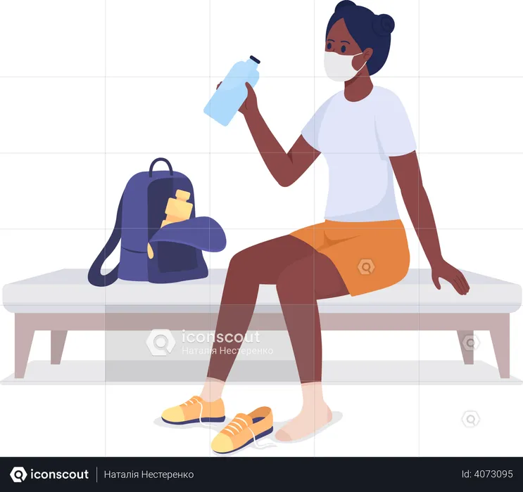 Student before gym  Illustration