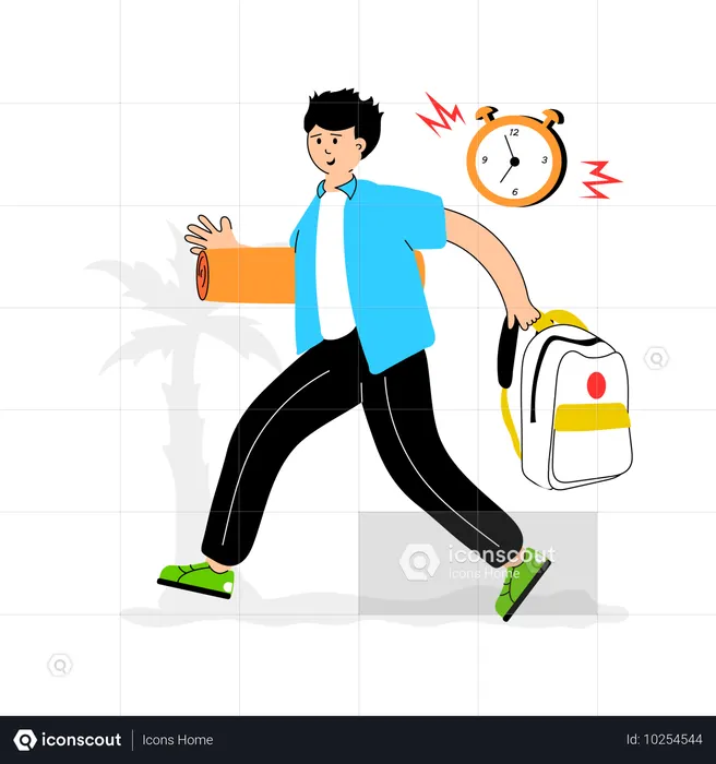 Student being late for class  Illustration