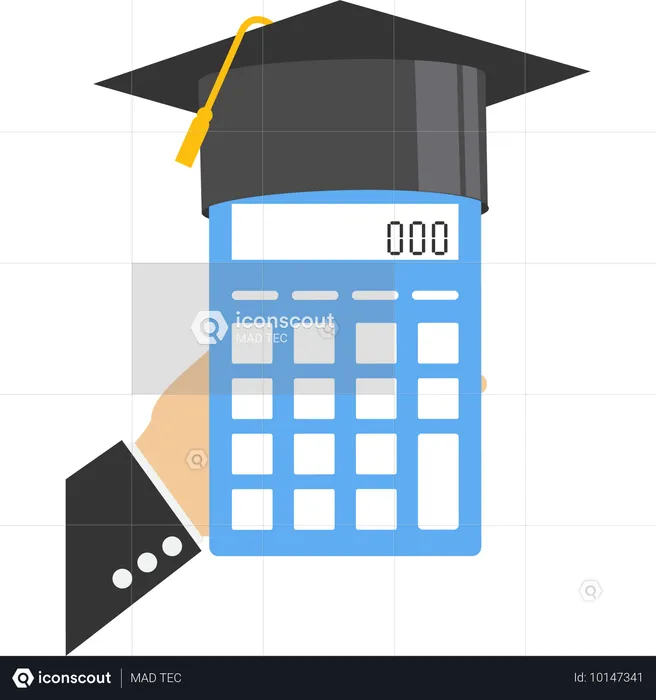 Student berechnet Abschlusskosten  Illustration