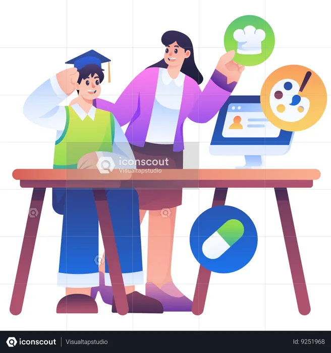 Student Career Guidance  Illustration