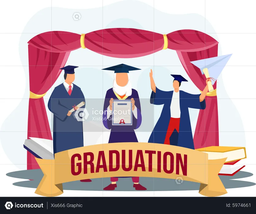 Student celebrate graduation  Illustration