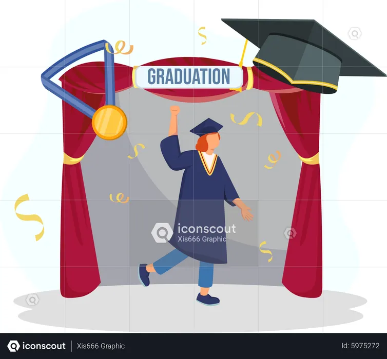 Student getting graduated  Illustration