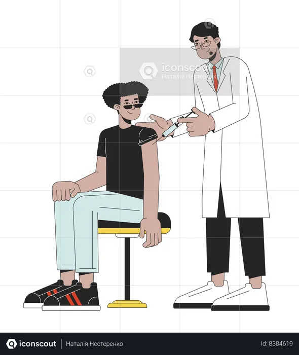 Student getting vaccination  Illustration
