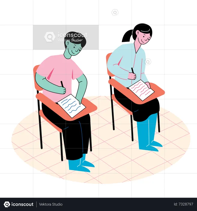 Student giving an Exam  Illustration