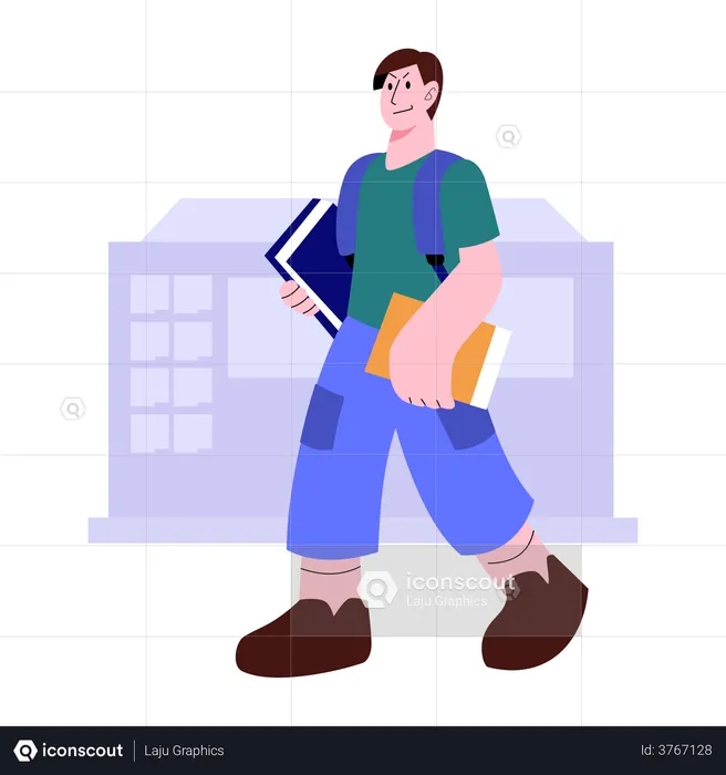 Student going to school  Illustration