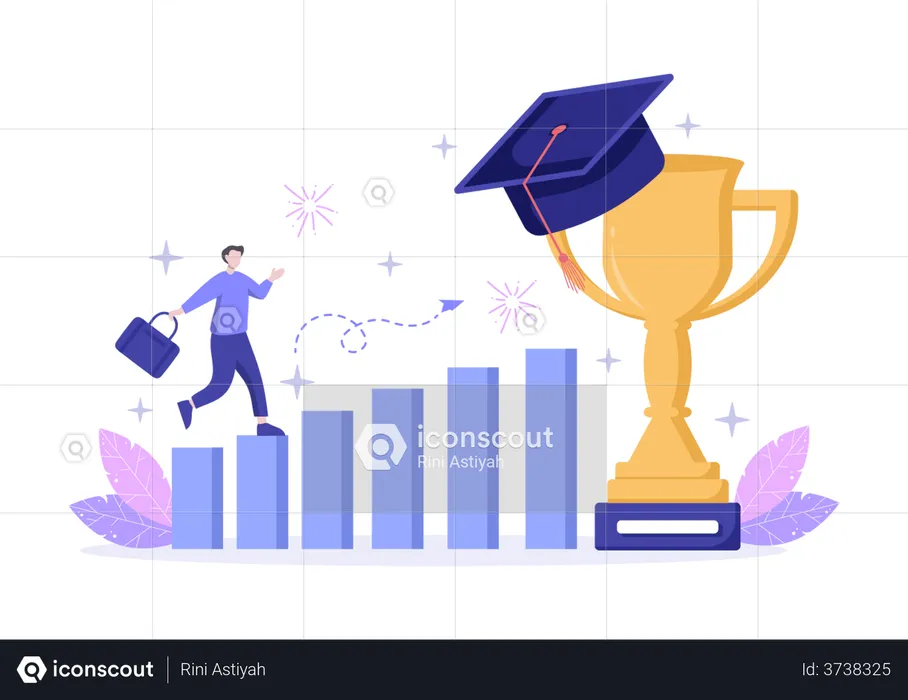 Student growth towards graduation  Illustration