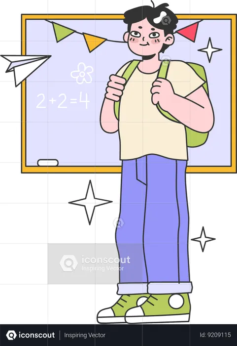 Student in school  Illustration