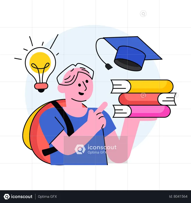 Student is exploring new things and learning knowledge  Illustration