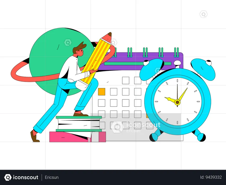 Student is scheduling time management  Illustration
