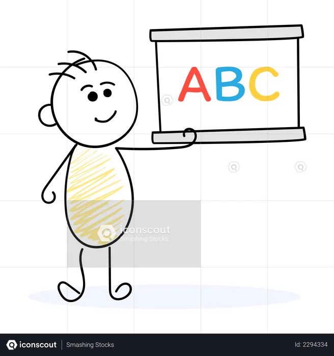 Student learning Alphabets  Illustration