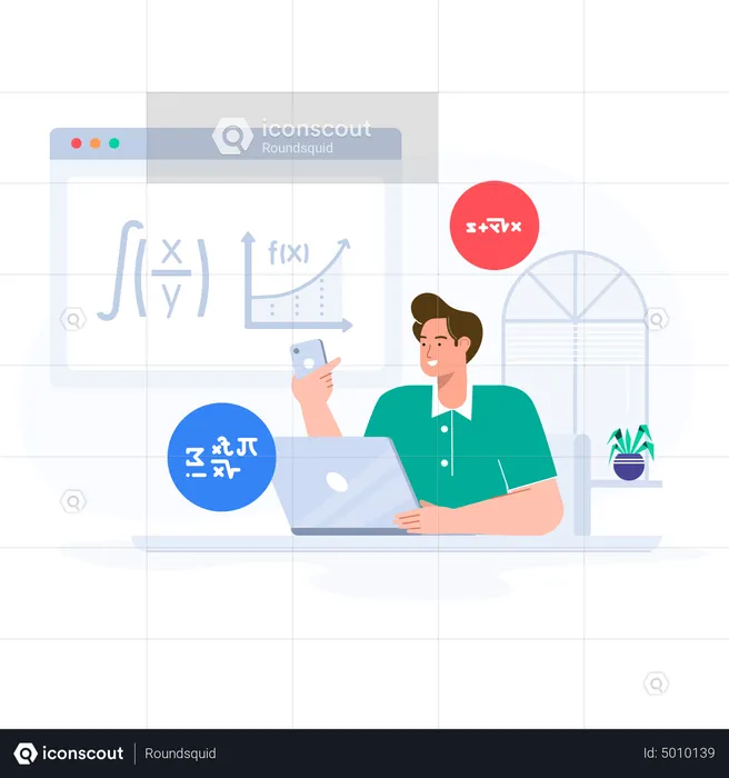 Student Learning Maths  Illustration