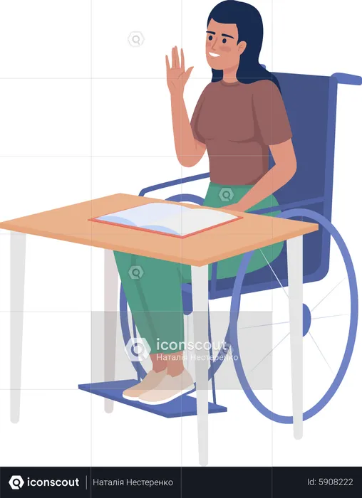 Student on wheelchair  Illustration