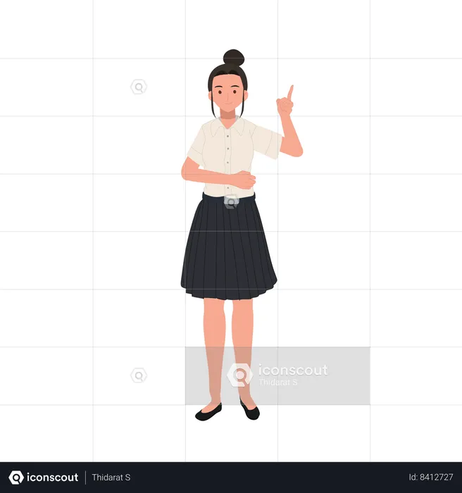 Student Pointing for Presentation  Illustration