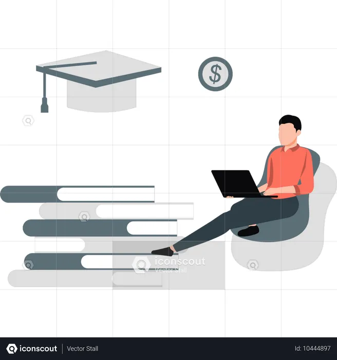 Student preparing for finance exam  Illustration