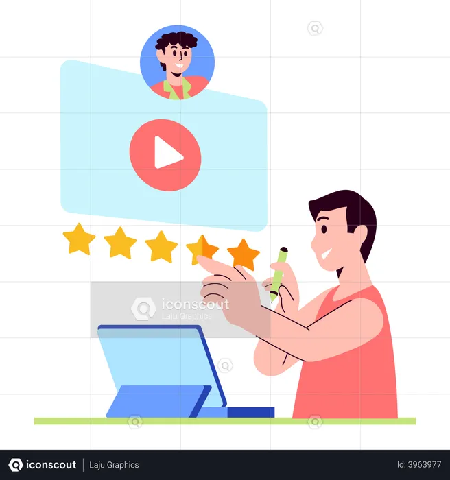 Student rating teaching method by online teacher  Illustration