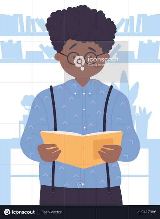 Student reading book  Illustration