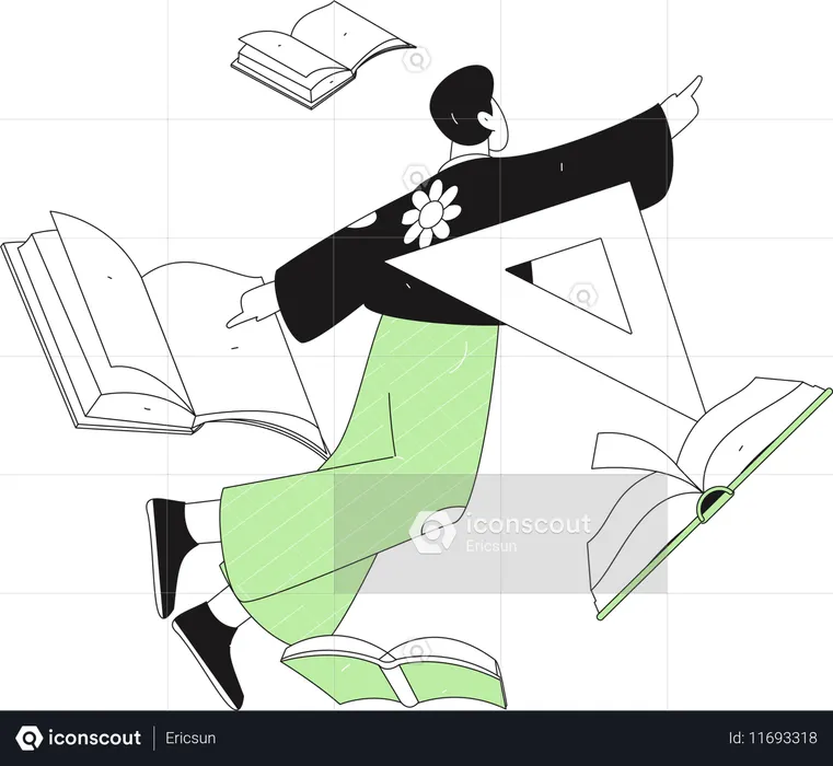 Student reading book  Illustration