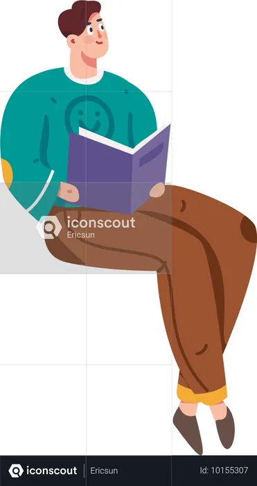 시험 준비를 위한 학생 독서 책  일러스트레이션