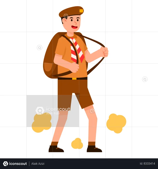 Student Scout with backpack  Illustration