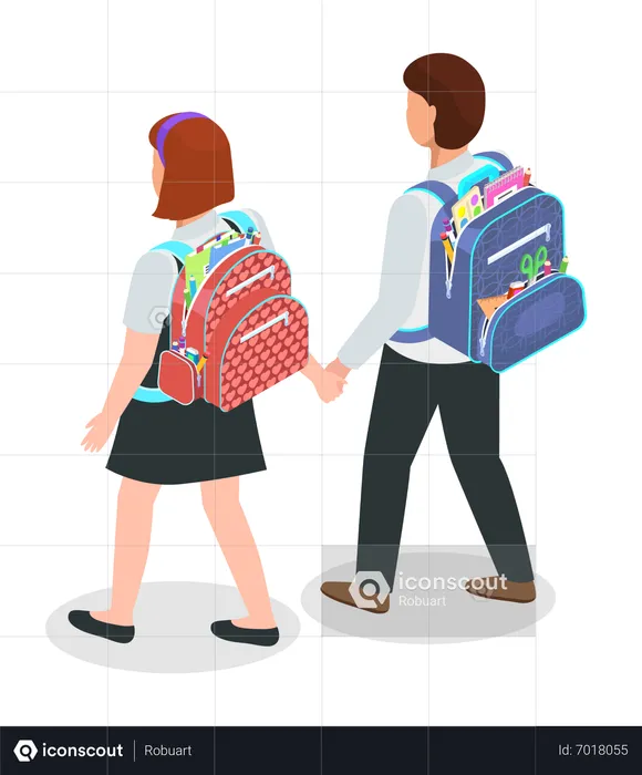 Student with bag  Illustration