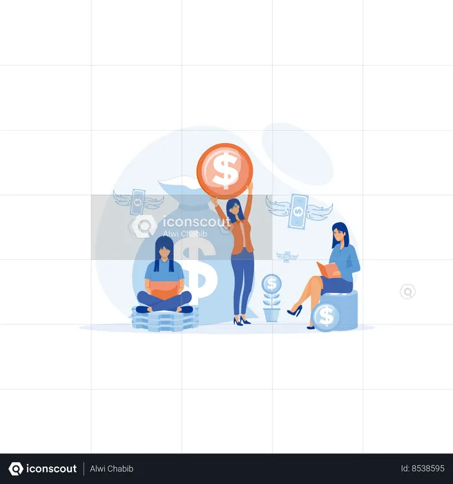 Student With Money  Illustration