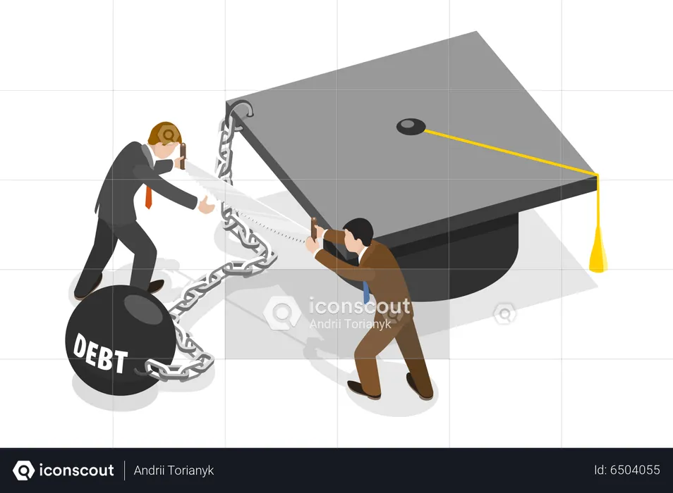 Schulden aus Studienkrediten  Illustration