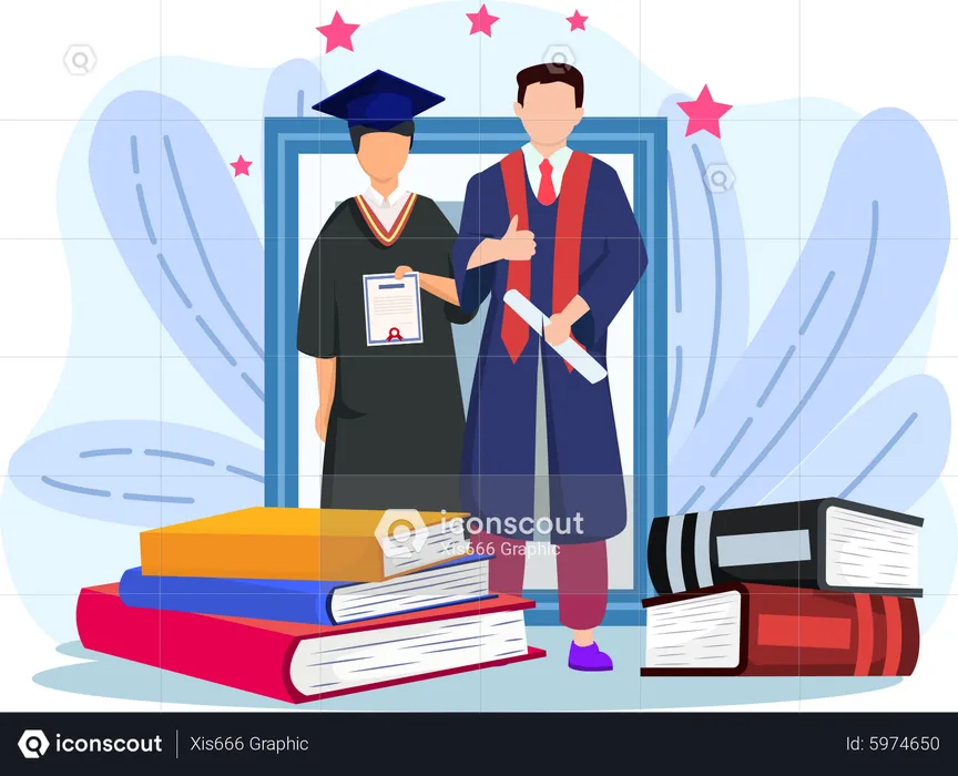 Students getting graduated  Illustration