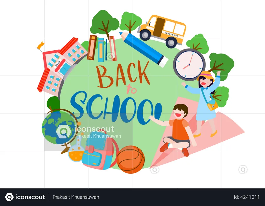Students have returned from school  Illustration