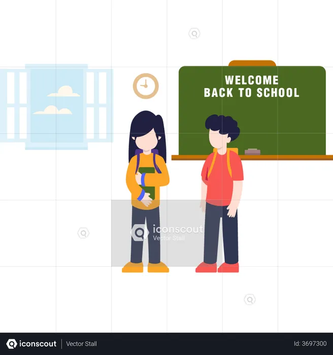 Students in classroom  Illustration