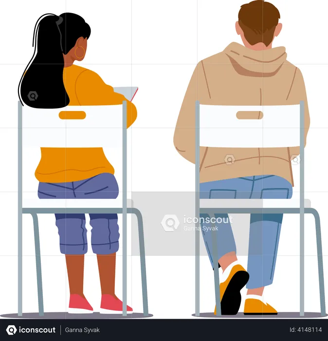Students learning in classroom  Illustration