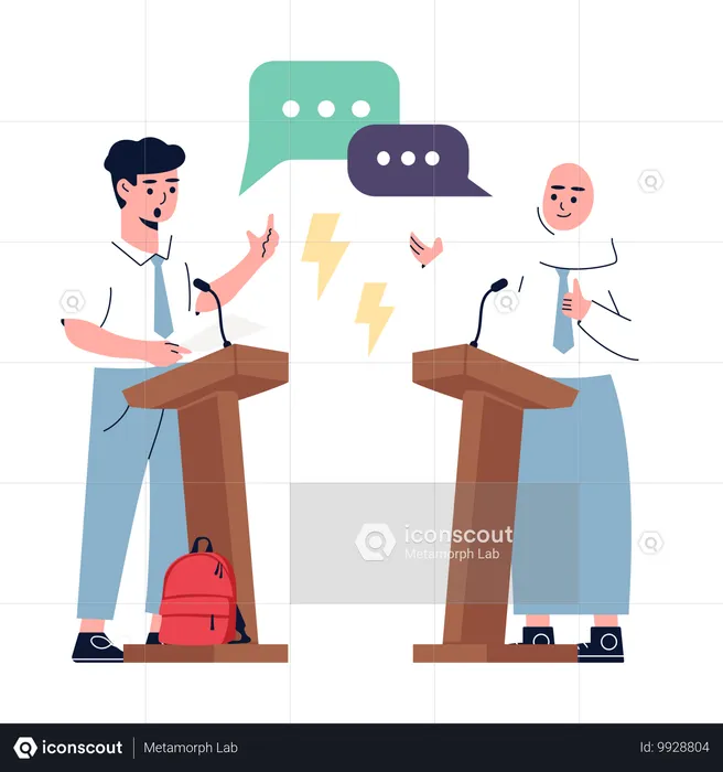 Students take part in Debates and Public Speaking  Illustration