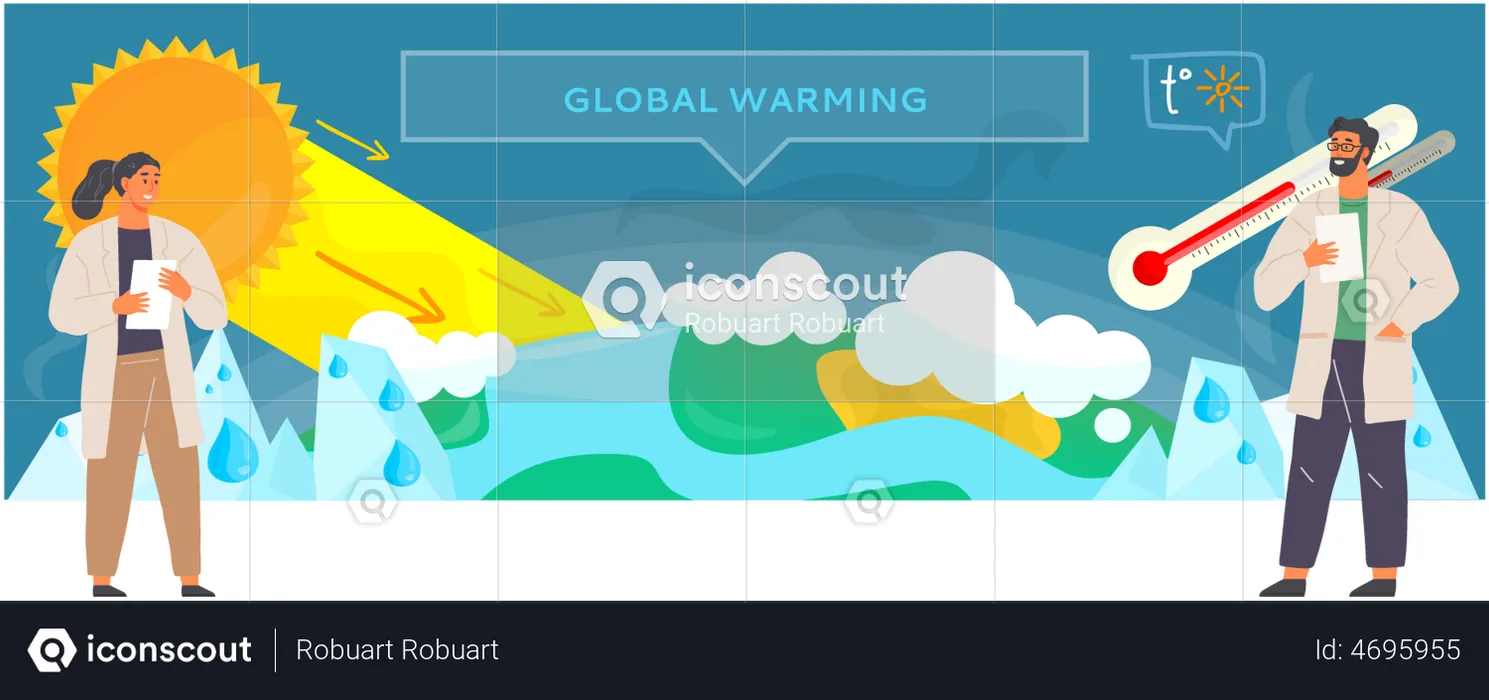 Study On Global Temperatures  Illustration