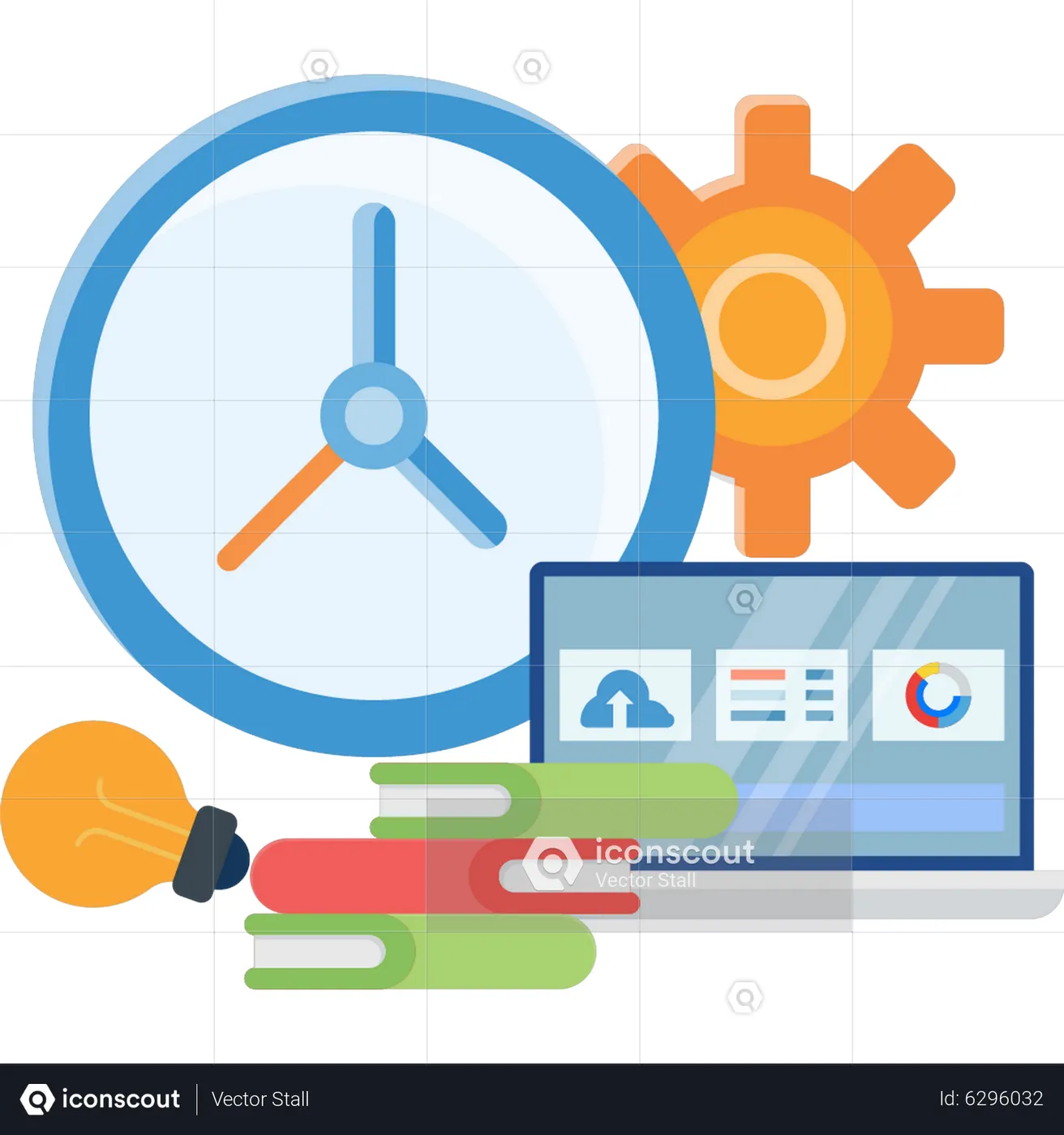 Best Premium Study time management Illustration download in PNG