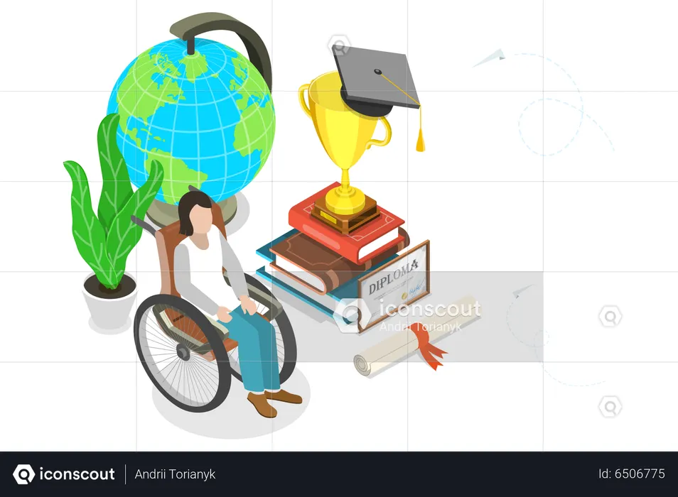 Studying Disabled Children in General Schools  Illustration