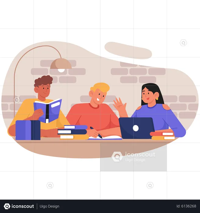 Studying Together Club  Illustration