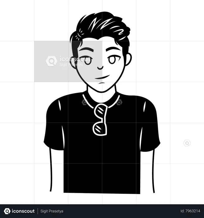 Stylish Adult Male  Illustration