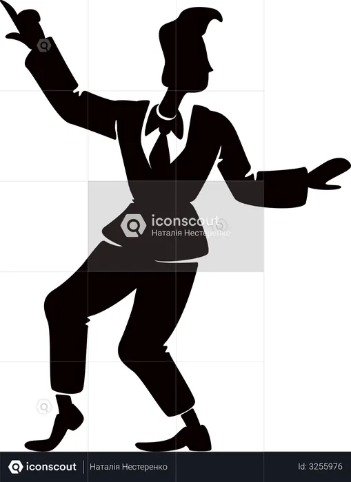 Stylish boogie woogie male dancer  Illustration