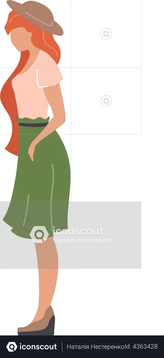 Stylish ginger haired girl  Illustration
