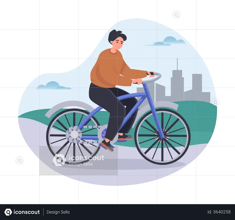 Stylish Girl Enjoy cycling  Illustration