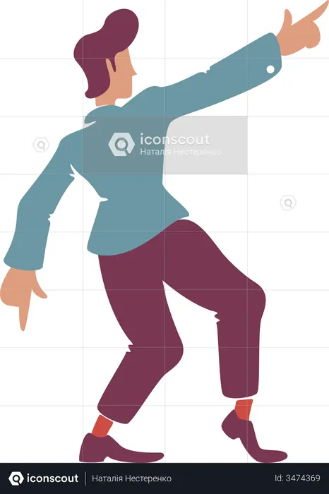 Stylish retro man with hand up  Illustration