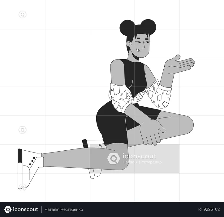 Stylish sporty woman african american  Illustration