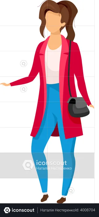 Stylish woman in coat  Illustration