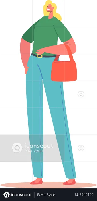 Stylish woman standing  Illustration