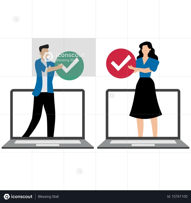 Submission of completed work via remote work by employees  Illustration