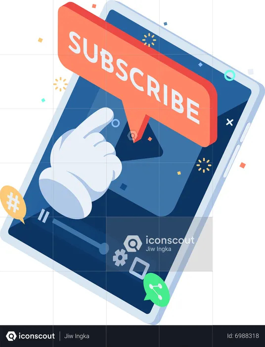 Subscribe Button on Video Streaming App  Illustration