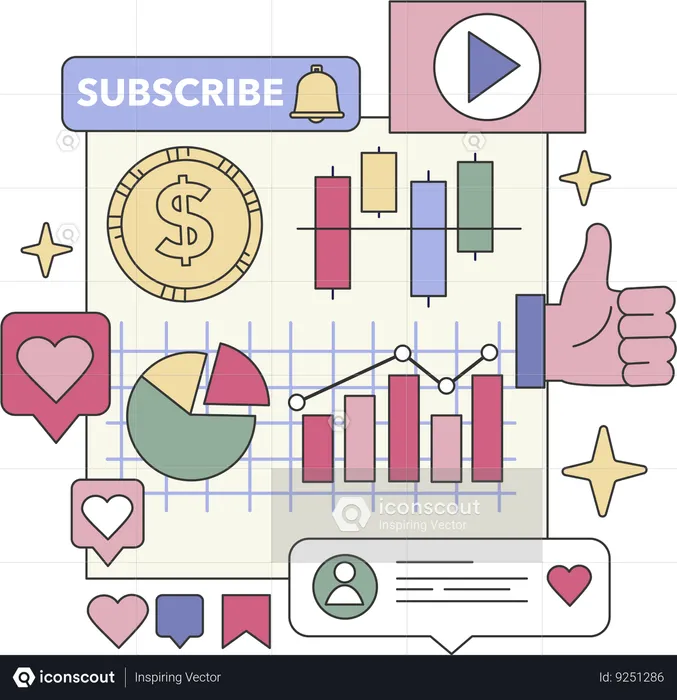 Subscribe to business analysis page  Illustration