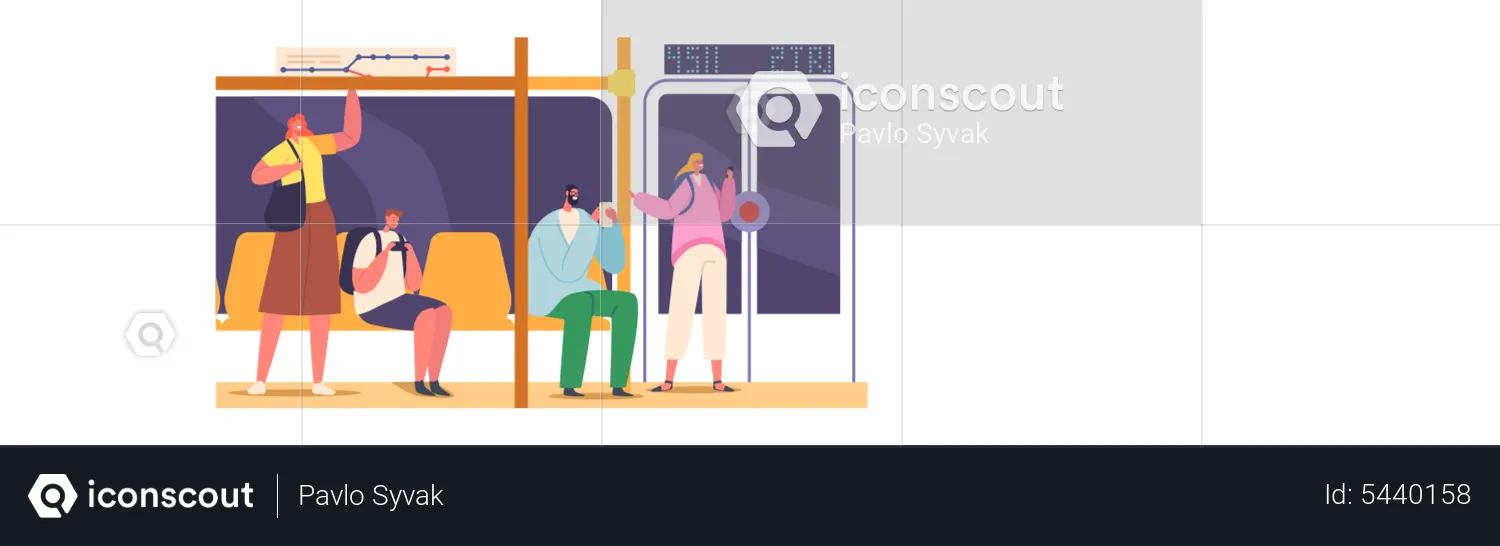 Subway Train Interior  Illustration